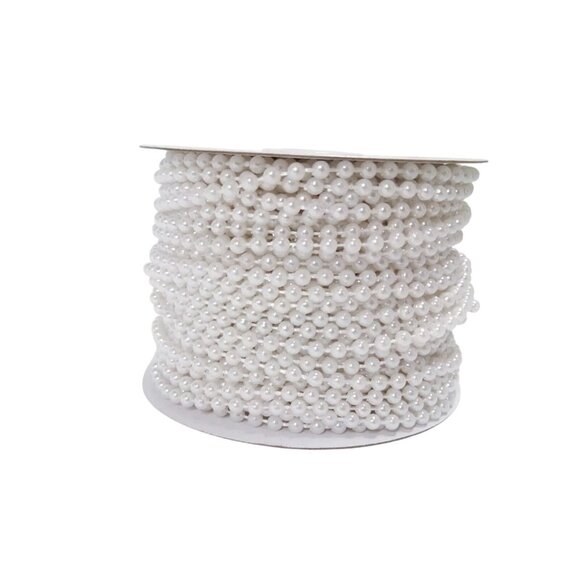 Darice 4mm Plastic Pearls 100-Feet string on Spool Stranded White Faux Craft NEW - Picture 1 of 3